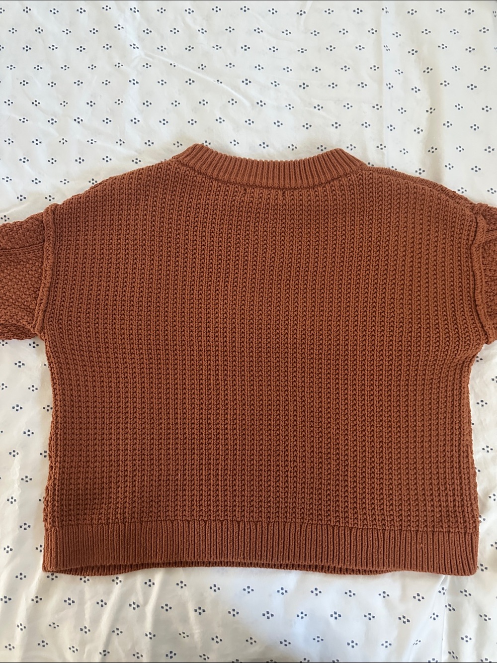 Quince Cable-Knit Crewneck Sweater in Rust Brown - Picture 3 of 4